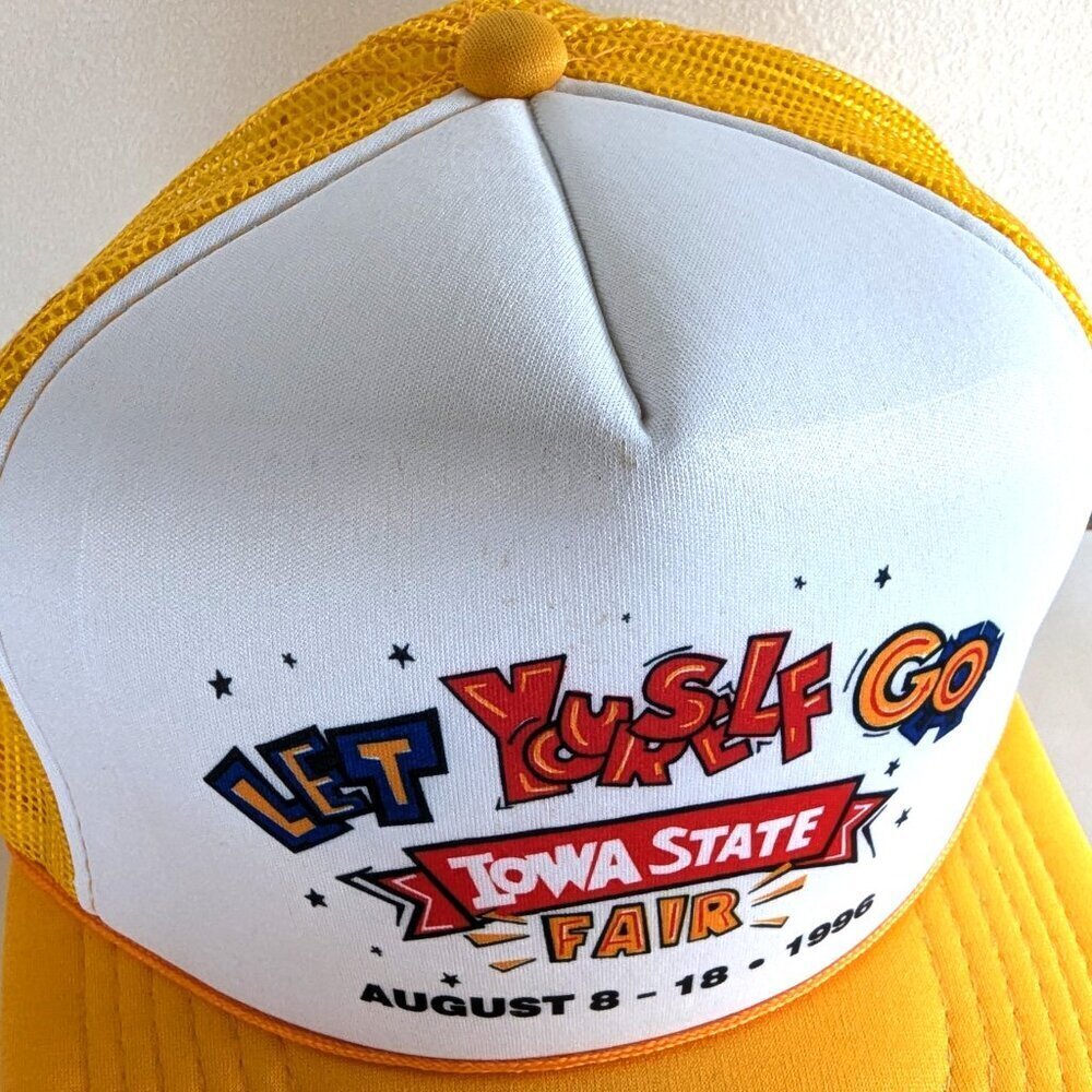 Vintage 1996 Snapback Iowa State Fair Hat 90s Retro Trucker Hat - Picture 8 of 8